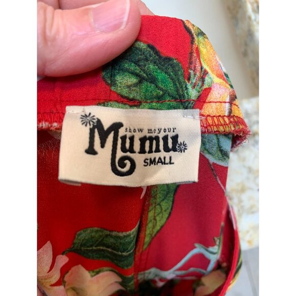 Show Me Your Mumu Eli Wide Leg Palazzo Pants Red Floral Print Small S - Picture 6 of 8